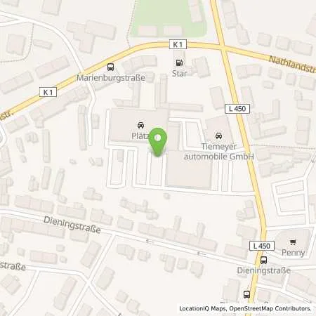 Standortübersicht der Tankstelle Tiemeyer automobile GmbH in 46047 Oberhausen