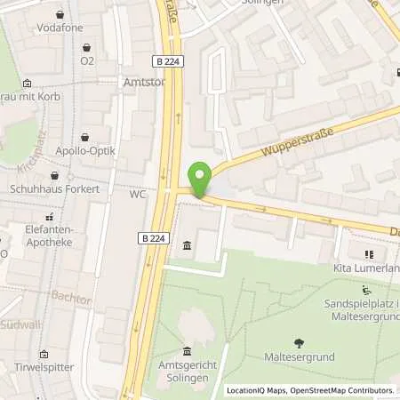 Standortübersicht der Tankstelle Stadtwerke Solingen GmbH in 42651 Solingen