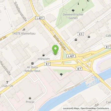 Standortübersicht der Tankstelle WSW Energie & Wasser AG in 42117 Wuppertal