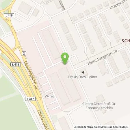 Standortübersicht der Tankstelle Technologiezentrum Wuppertal W-tec GmbH in 42287 Wuppertal