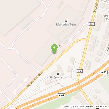 Standortübersicht der Strom (Elektro) Tankstelle: Mercedes- Benz AG - Niederlassung Wuppertal/Solingen/Remscheid in 42327, Wuppertal