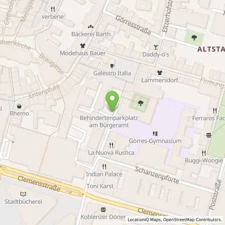 Standortübersicht der Tankstelle Energieversorgung Mittelrhein AG in 56068 Koblenz