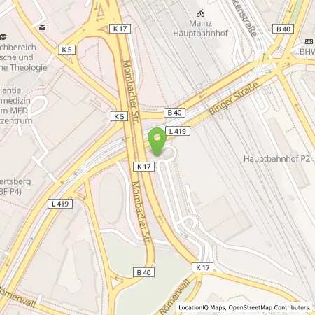 Standortübersicht der Tankstelle Mainzer Stadtwerke AG in 55116 Mainz