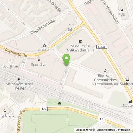 Standortübersicht der Tankstelle Mainzer Stadtwerke AG in 55116 Mainz