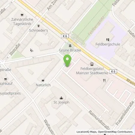 Standortübersicht der Tankstelle Mainzer Stadtwerke AG in 55118 Mainz