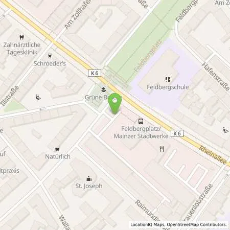 Standortübersicht der Tankstelle Mainzer Stadtwerke AG in 55118 Mainz