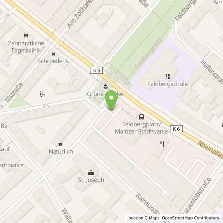 Standortübersicht der Tankstelle Mainzer Stadtwerke AG in 55118 Mainz