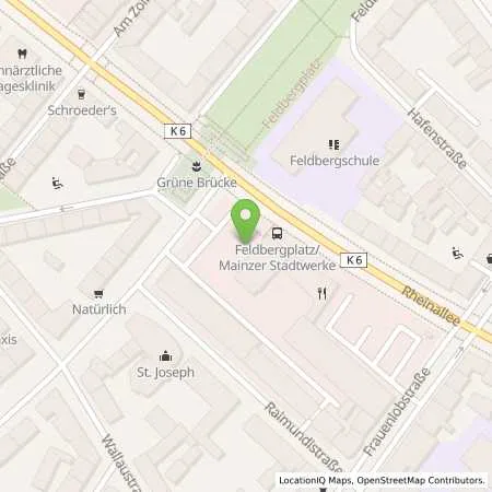 Standortübersicht der Tankstelle Mainzer Stadtwerke AG in 55118 Mainz