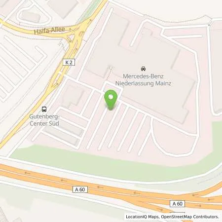 Standortübersicht der Tankstelle Mercedes- Benz AG - Niederlassung Mainz in 55128 Mainz