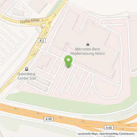 Standortübersicht der Tankstelle Mercedes- Benz AG - Niederlassung Mainz in 55128 Mainz