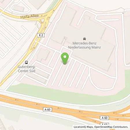 Standortübersicht der Tankstelle Mercedes- Benz AG - Niederlassung Mainz in 55128 Mainz