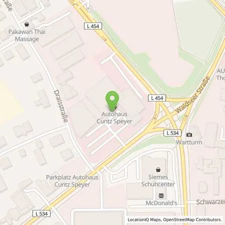 Standortübersicht der Tankstelle Stadtwerke Speyer GmbH in 67346 Speyer