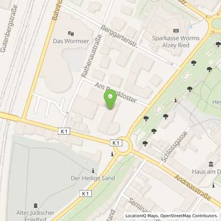 Standortübersicht der Tankstelle EWR AG in 67547 Worms