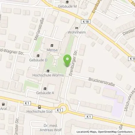 Standortübersicht der Tankstelle EWR AG in 67549 Worms