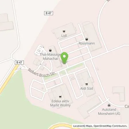 Standortübersicht der Tankstelle EWR AG in 67590 Monsheim