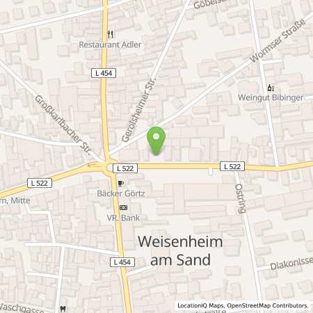 Standortübersicht der Strom (Elektro) Tankstelle: Pfalzwerke AG in 67256, Weisenheim am Sand
