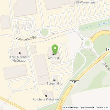 Standortübersicht der Tankstelle ALDI SÜD in 67269 Grünstadt