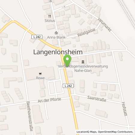 Standortübersicht der Strom (Elektro) Tankstelle: innogy SE in 55450, Langenlonsheim