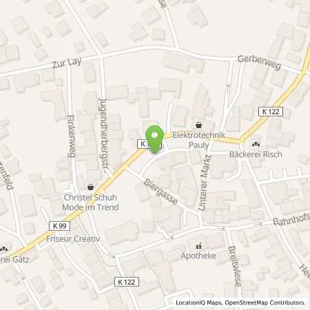 Standortübersicht der Tankstelle innogy eMobility Solutions GmbH in 54497 Morbach