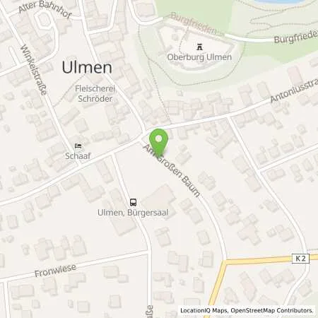 Standortübersicht der Tankstelle innogy SE in 56766 Ulmen