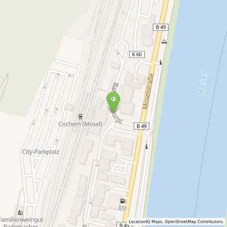 Standortübersicht der Tankstelle Energieversorgung Mittelrhein AG in 56812 Cochem