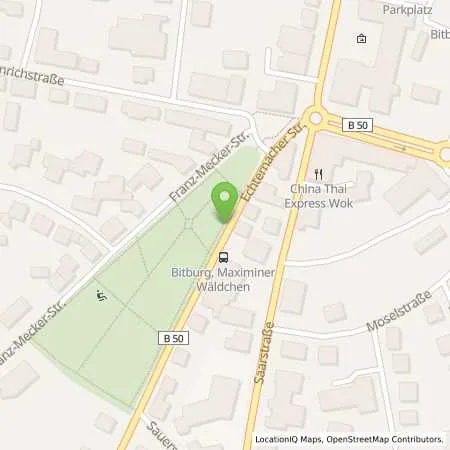 Standortübersicht der Tankstelle innogy SE in 54634 Bitburg