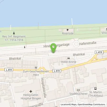 Standortübersicht der Tankstelle Stadtwerke Bingen in 55411 Bingen