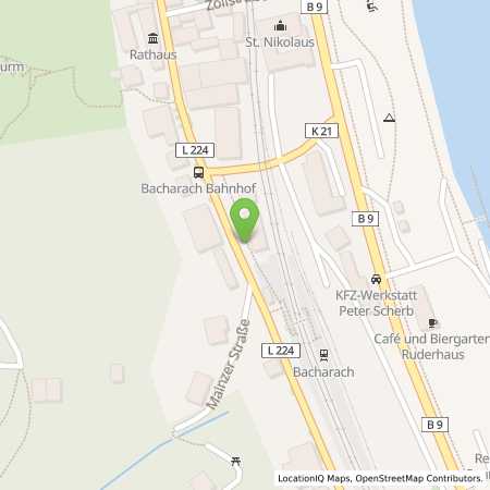Standortübersicht der Strom (Elektro) Tankstelle: innogy SE in 55422, Bacharach