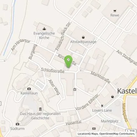 Standortübersicht der Tankstelle innogy eMobility Solutions GmbH in 56288 Kastellaun