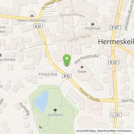 Standortübersicht der Tankstelle innogy SE in 54411 Hermeskeil