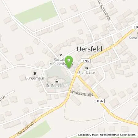 Standortübersicht der Tankstelle innogy eMobility Solutions GmbH in 56767 Uersfeld