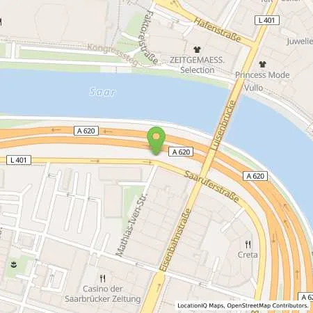 Standortübersicht der Tankstelle Energie SaarLorLux AG in 66117 Saarbrücken