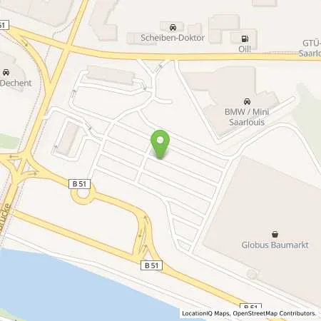 Standortübersicht der Tankstelle Globus Fachmärkte GmbH&Co.KG in 66740 Saarlouis