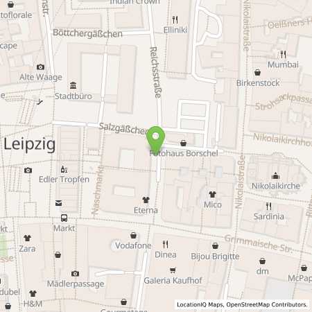Standortübersicht der Strom (Elektro) Tankstelle: Stadtwerke Leipzig GmbH in 04105, Leipzig