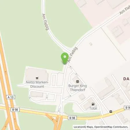 Standortübersicht der Tankstelle SachsenEnergie AG in 01561 Thiendorf