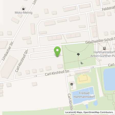 Standortübersicht der Strom (Elektro) Tankstelle: envia Mitteldeutsche Energie AG in 09232, Hartmannsdorf Standortübersicht der Strom (Elektro) Tankstelle: envia Mitteldeutsche Energie AG in 09232, Hartmannsdorf