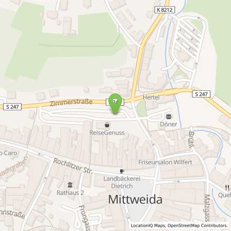 Standortübersicht der Strom (Elektro) Tankstelle: envia Mitteldeutsche Energie AG in 09648, Mittweida