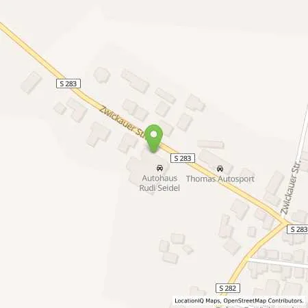 Standortübersicht der Tankstelle Autohaus Rudi Seidel Inhaber Matthias Seidel e.K. in 08134 Wildenfels