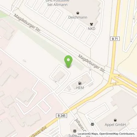 Standortübersicht der Tankstelle EnBW mobility+ AG und Co.KG in 39340 Haldensleben