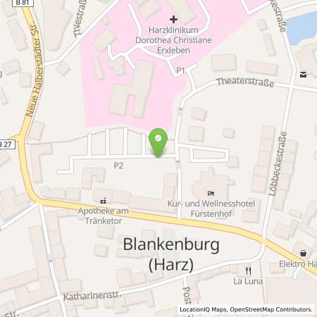Standortübersicht der Strom (Elektro) Tankstelle: Stadtwerke Blankenburg GmbH in 38889, Blankenburg (Harz)