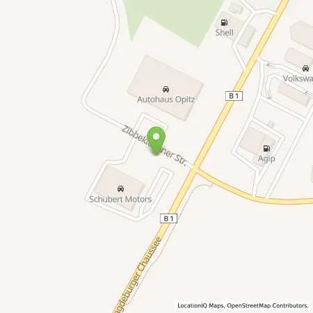 Standortübersicht der Tankstelle Schubert Motors GmbH in 39288 Burg