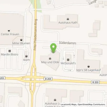 Standortübersicht der Tankstelle May & Olde GmbH in 25746 Heide