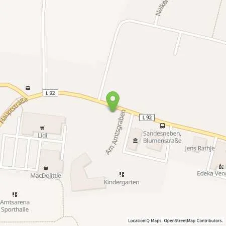 Standortübersicht der Tankstelle Vereinigte Stadtwerke GmbH in 23898 Sandesneben