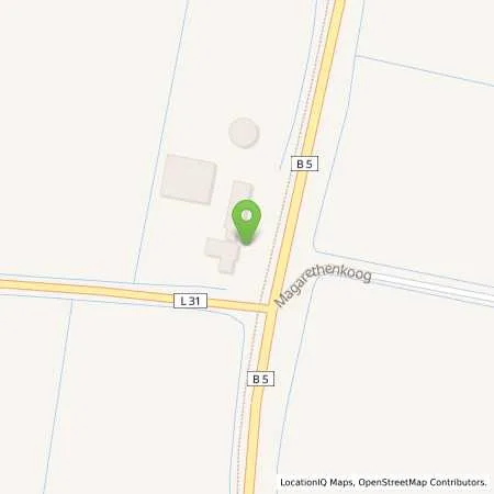 Standortübersicht der Tankstelle Stadtwerke Husum GmbH in 25813 Südermarsch