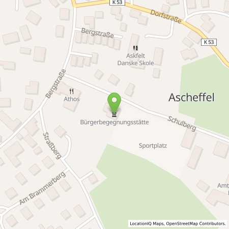 Standortübersicht der Strom (Elektro) Tankstelle: Amt Hüttener Berge, Gemeinde Ascheffel in 24358, Ascheffel