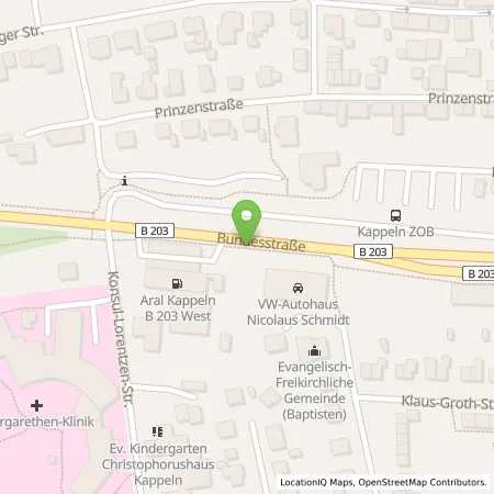 Standortübersicht der Tankstelle Nicolaus Schmidt GmbH & Co. KG in 24376 Kappeln