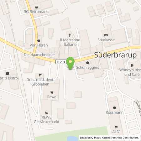 Standortübersicht der Strom (Elektro) Tankstelle: Gemeinde Süderbrarup, Gebietskörperschaft in 24392, Sderbrarup