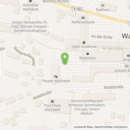 Standortübersicht der Tankstelle Energie und Wasser Wahlstedt/Bad Segeberg GmbH & Co. KG in 23812 Wahlstedt