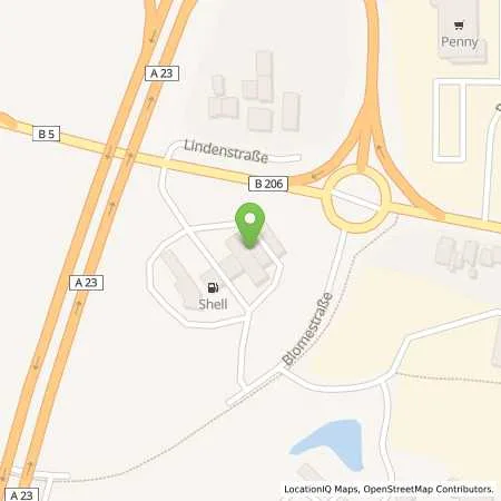 Standortübersicht der Tankstelle Shell Deutschland Oil GmbH in 25524 Itzehoe