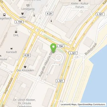 Standortübersicht der Tankstelle Landeshauptstadt Kiel - Eigenbetrieb Parken in 24103 Kiel